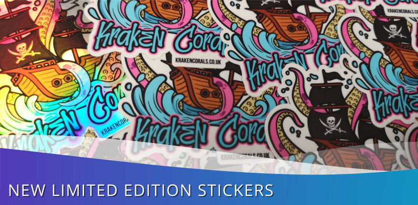 New Kraken Corals Promo Stickers Each Month