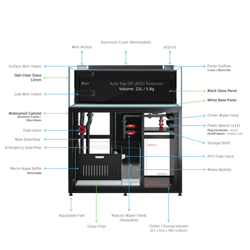 Cade Aquariums Reef S2 Frag Tank 1200