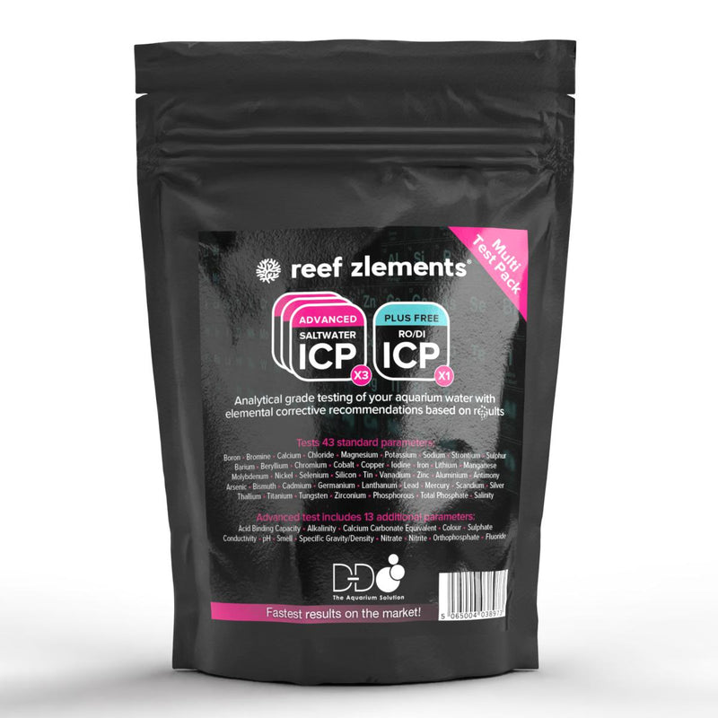 Reef Zlements Advanced Saltwater ICP Test 3 Pack + RO Test