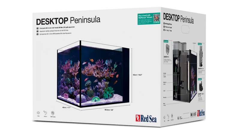 Red Sea DESKTOP Peninsula Aquarium & Black Cabinet