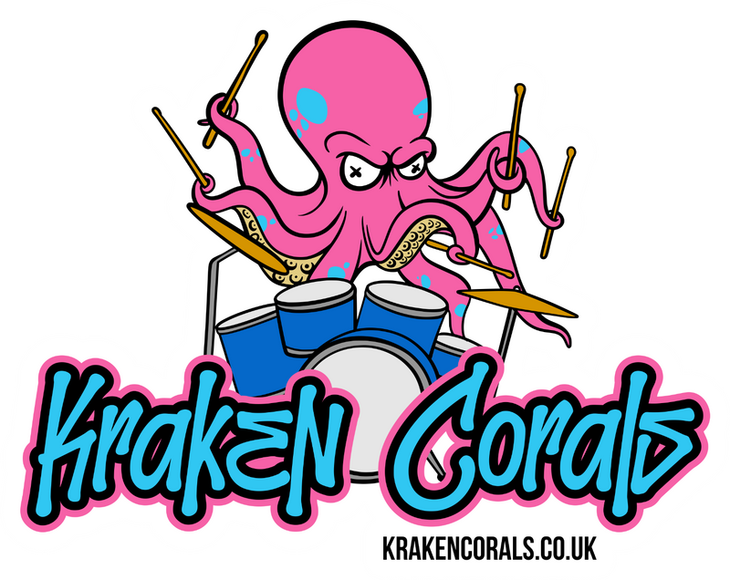 Kraken Corals Sticker - Kraktopus On The Drums