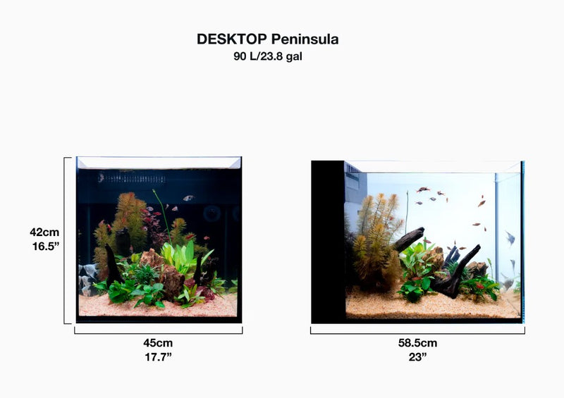 Red Sea DESKTOP Peninsula Aquarium & White Cabinet