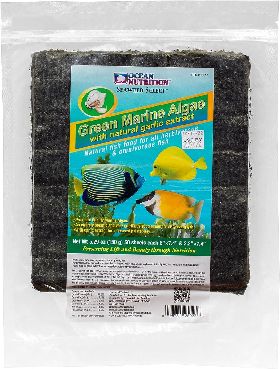 Ocean Nutrition Green Marine Seaweed 150g (50 Sheets) — Kraken Corals